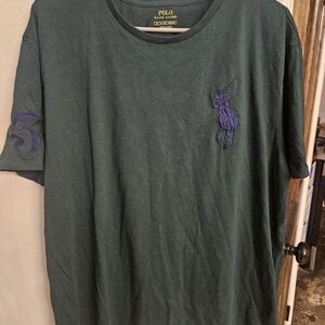 Polo by Ralph Lauren Dark Green Short Sleeve Tee Big Pony Navy Embroidered